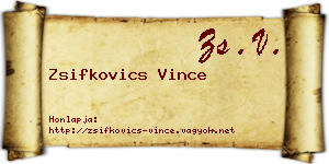 Zsifkovics Vince névjegykártya